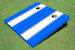 White And Royal Matching Long Stripe Custom Cornhole Board White And Royal Matching Long Stripe Custom Cornhole Board