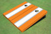 White And Orange Matching Long Stripe Set