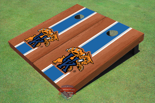 University Of Kentucky Wildcat Blue Rosewood Matching Long Stripe Custom Cornhole Board