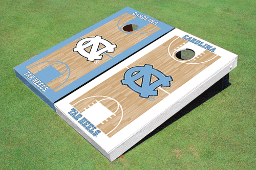 University of North Carolina "UNC" Alternating Basketball Court Custom Cornhole Board