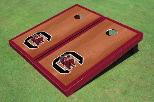 University Of South Carolina Garnet Rosewood Matching Borders Cornhole Boards
