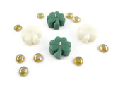 Beeswax Floating Shamrock Candles in Green and Ivory