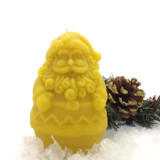 Beeswax Santa Pillar Candle in Natural