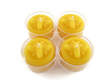 Set of 4 Beeswax Honey Bee Tea Light Candles in Natural