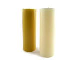 3" x 8" Beeswax Pillar Candles in Natural and Ivory