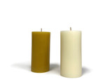 2" x 4" Beeswax Pillar Candles in Natural and Ivory