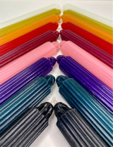 8" Beeswax Hollow Fluted Tapers - Set of 2