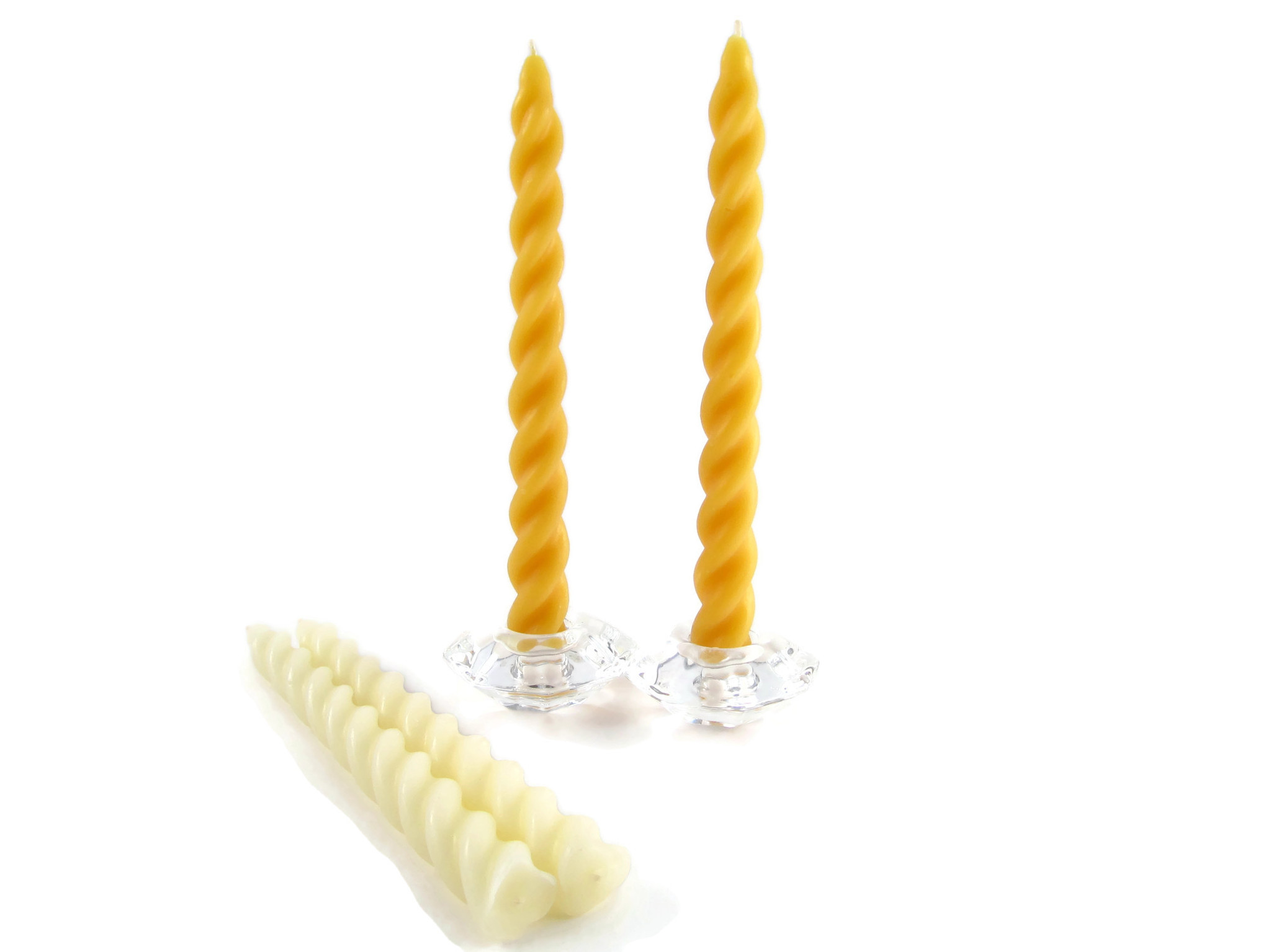 Sunrise Beeswax Spiral Taper Candles