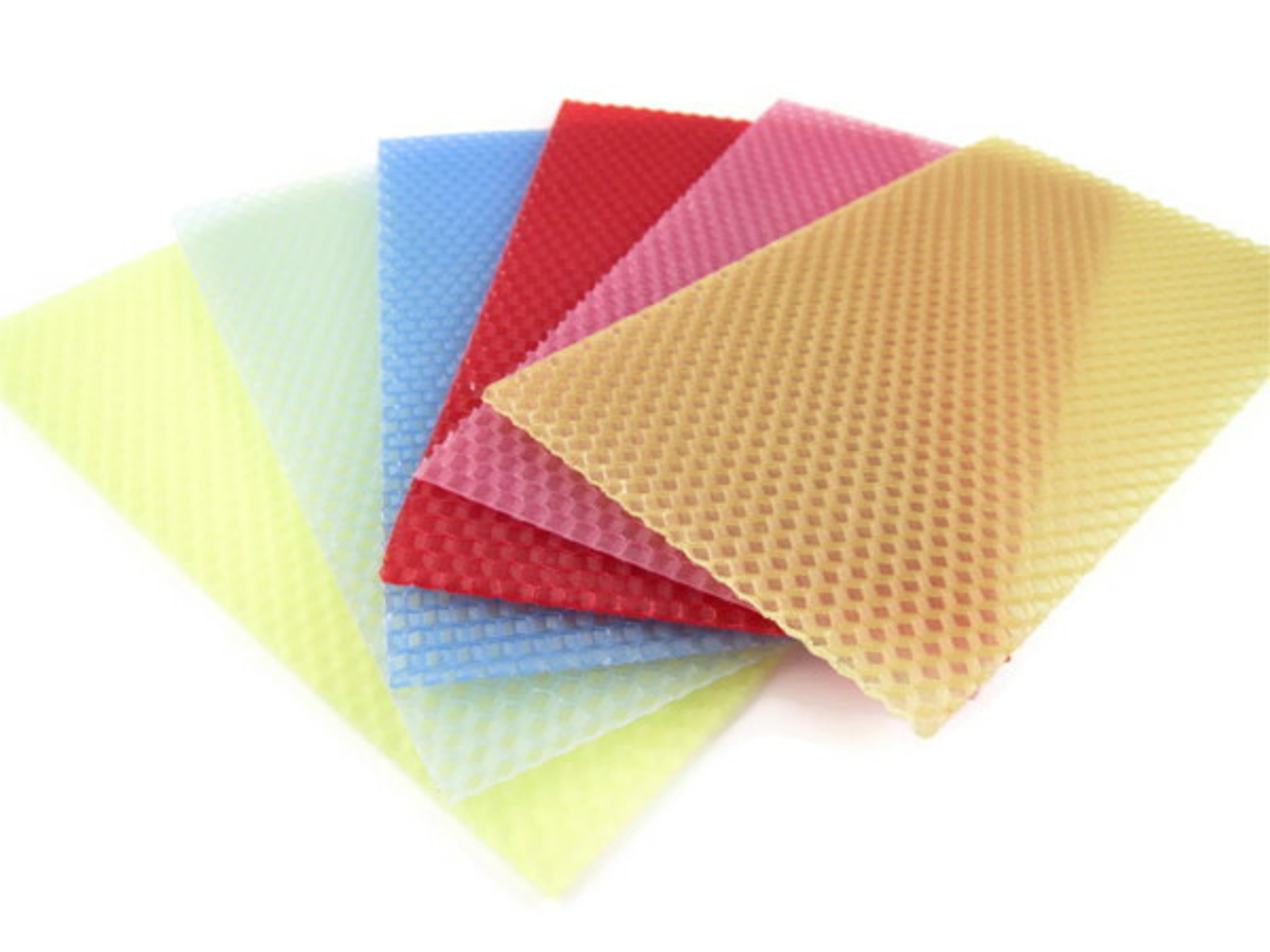 Beeswax Honeycomb Scraps  45 Assorted Color 4½ x 8 Pieces