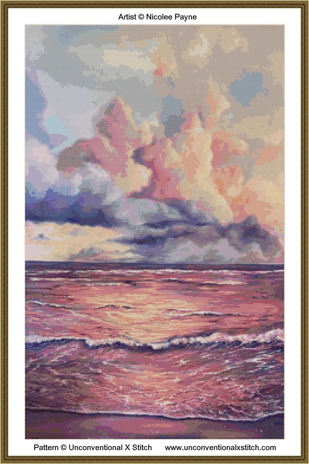 Pink Ocean cross stitch pattern Unconventional X Stitch