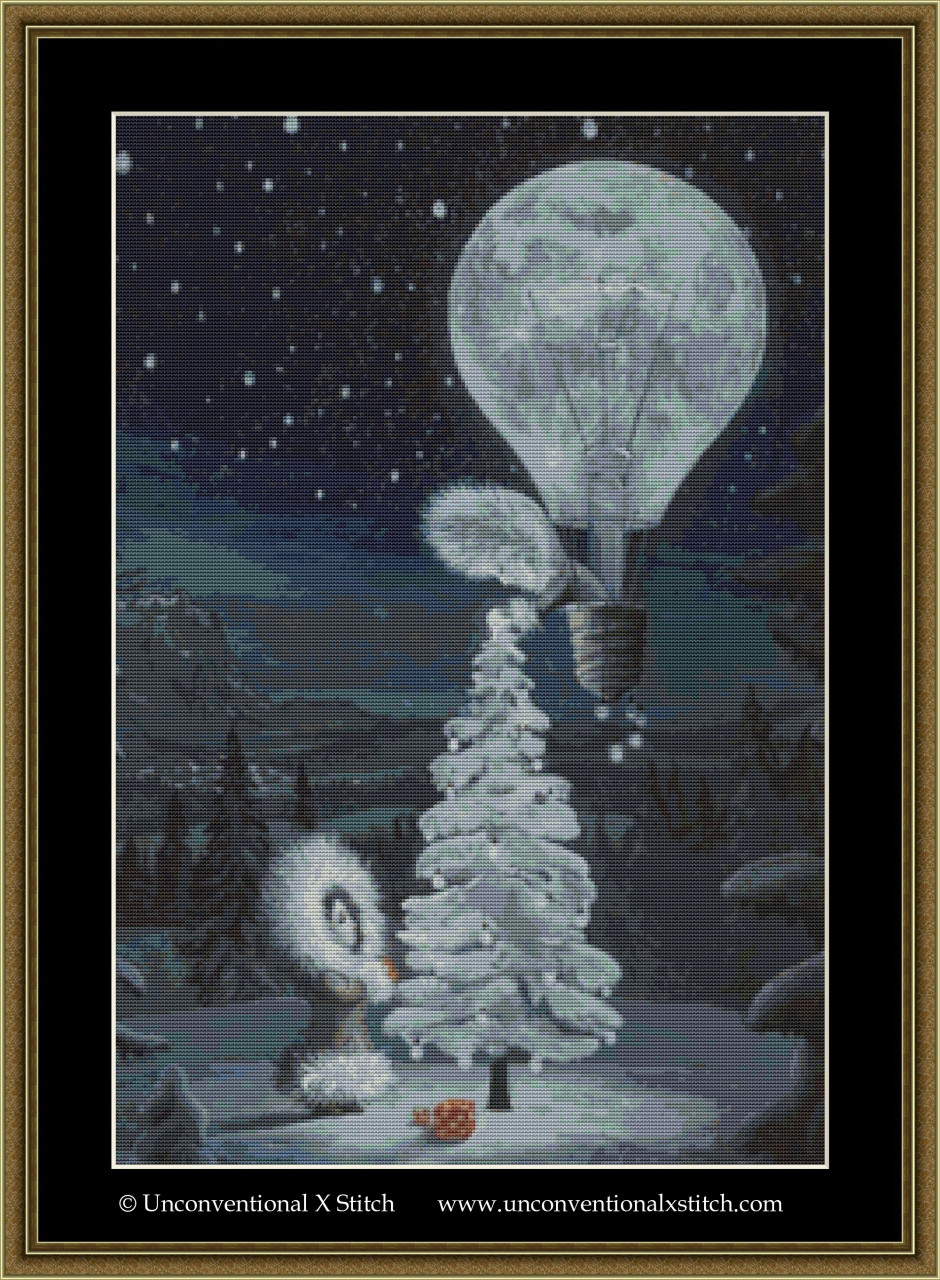 Night Witch cross stitch pattern