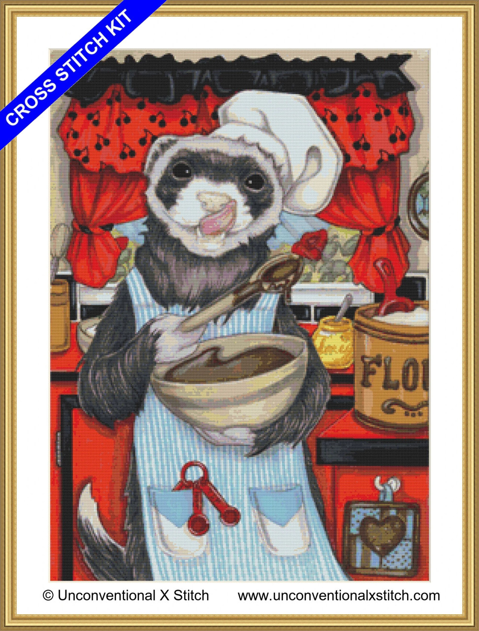 Ferret lollipop cross stitch pattern