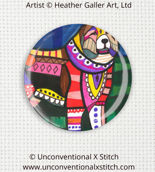 Caucasian mountain Dog needle minder - Heather Galler Art, Ltd