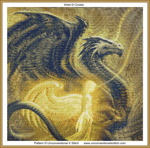 Dragon Angel cross stitch pattern
