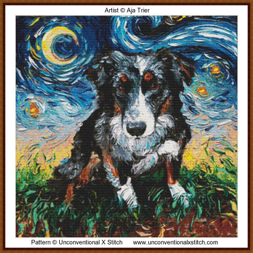 Australian Shepherd cross stitch pattern