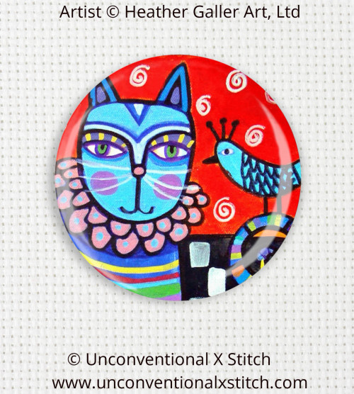 Folk Cats 18 needle minder - Heather Galler Art, Ltd