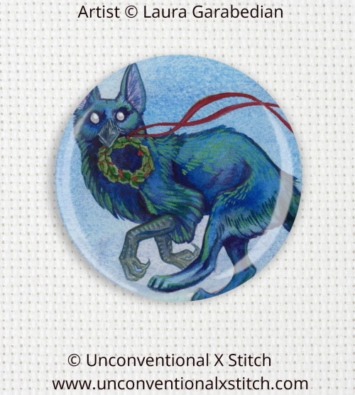 A Very Croyote Christmas needle minder - Laura Garabedian