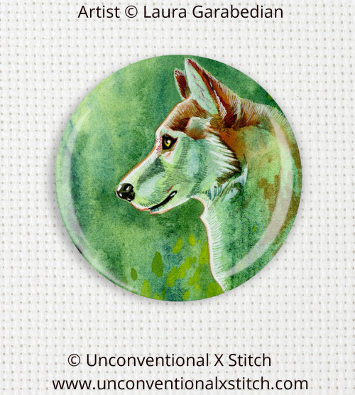 Husky in the Mists needle minder - Laura Garabedian