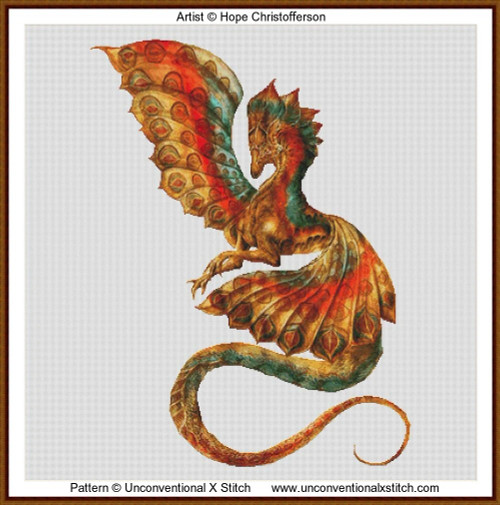 Ampithere Dragon cross stitch pattern