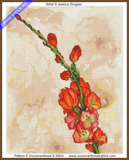 Gladiolas cross stitch kit 