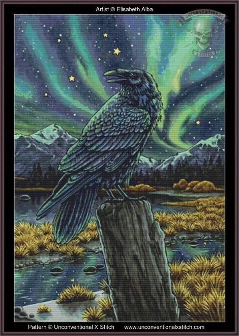 Everyday Witch's Familiar - The Raven cross stitch pattern