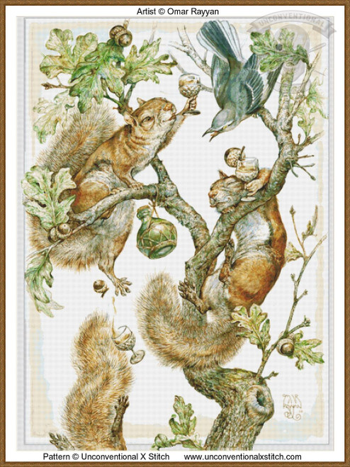 Acorn Brandy cross stitch pattern