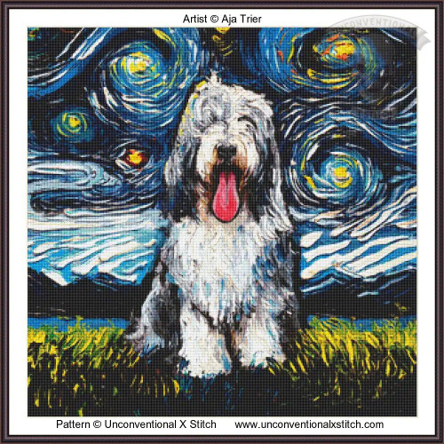Bearded Collie cross stitch pattern