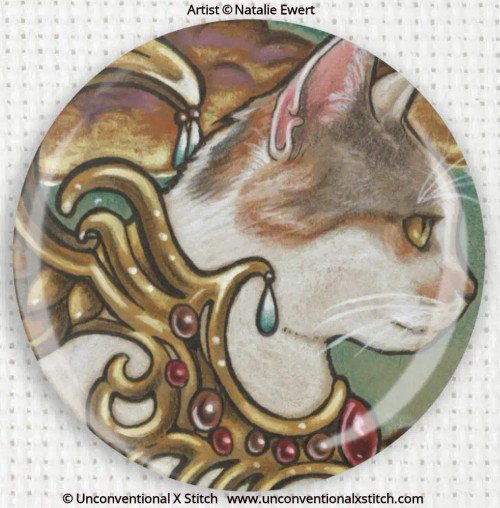 Bejewelled Cat #34 needle minder - Natalie Ewert