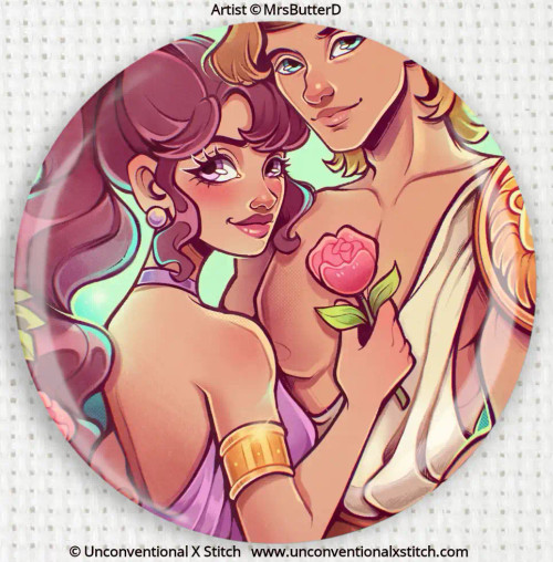 Hercules and Megara needle minder - MrsButterD