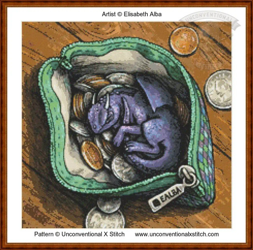Itty Bitty Dragon cross stitch pattern MINIATURE EDITION