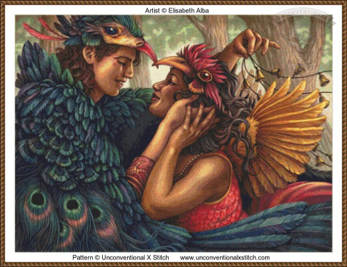 The Birdcatchers cross stitch pattern