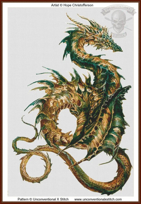 Dragon Field Note SNIPPET cross stitch pattern