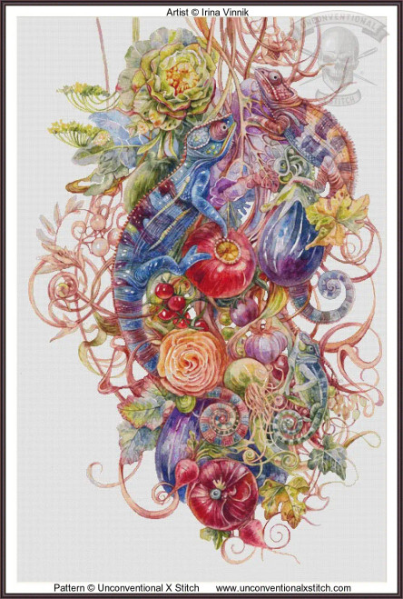 Chameleons cross stitch pattern