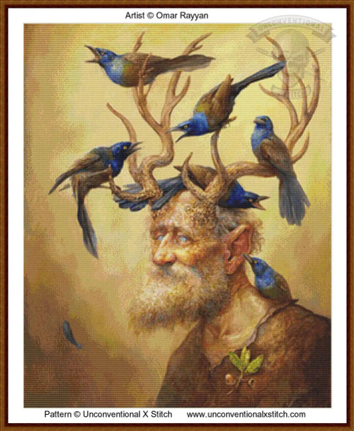 Grackles MINIATURE EDITION cross stitch pattern