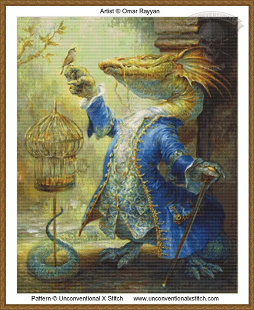 Dragon and Nightingale MINIATURE EDITION cross stitch pattern