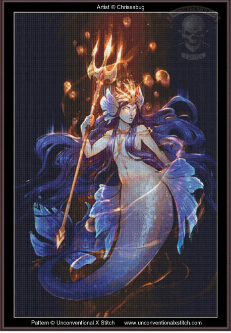 Amphrite Queen of the Sea cross stitch pattern