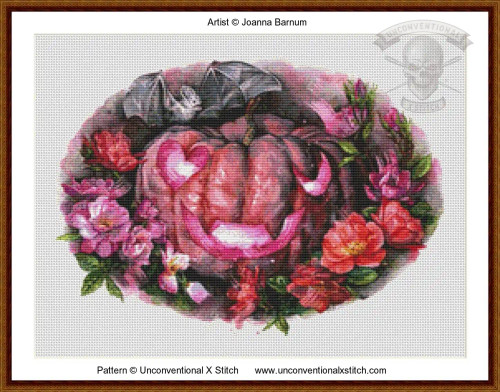 Jack-O-February MINIATURE cross stitch pattern