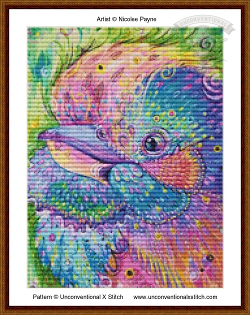 Pastel Kookaburra MINIATURE EDITION cross stitch pattern 