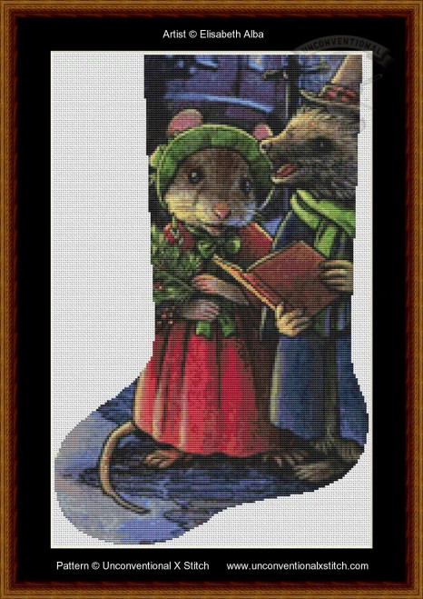 Here We Come-a-wassailing CHRISTMAS STOCKING EDITION cross stitch pattern