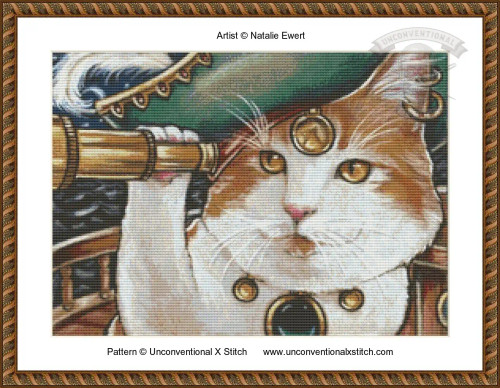 Pirate Cat #3 cross stitch pattern