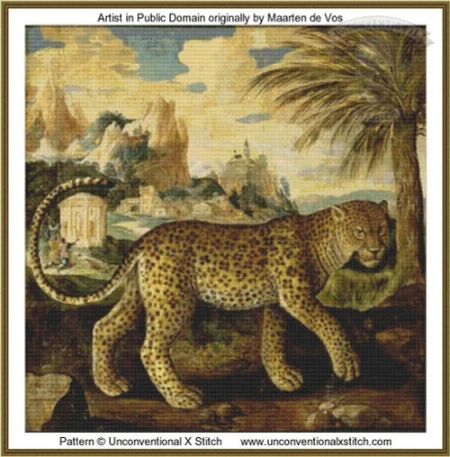 Leopard cross stitch pattern