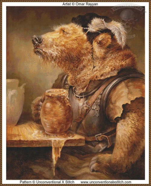 Beer in Stein Bear cross stitch pattern
