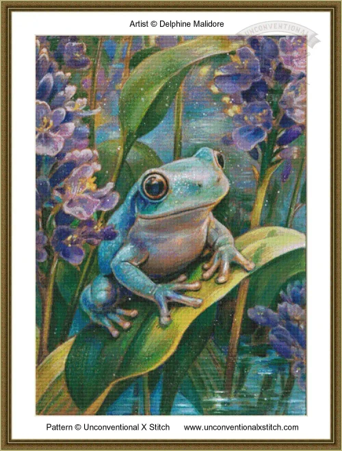 A Polite Frog cross stitch pattern