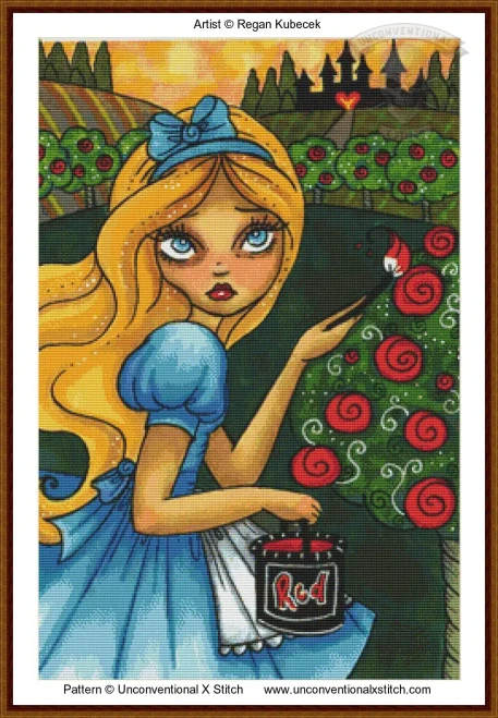 Alice in Wonderland Painting The Roses cross stitch pattern