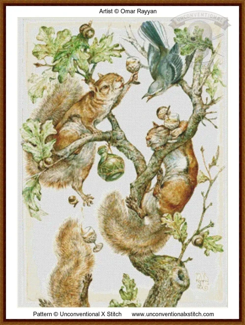 Acorn Brandy MINIATURE EDITION cross stitch pattern