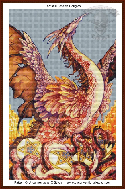4 of Pentacles cross stitch pattern (Jessica D)