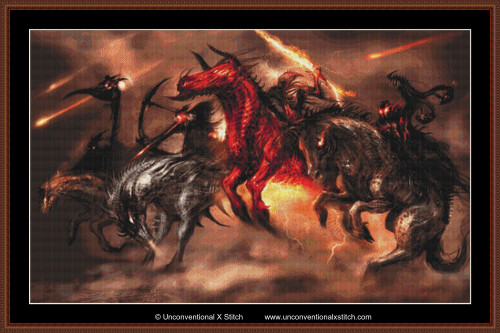 Four horsemen of the Apocalypse cross stitch pattern