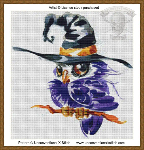 Owlet Witch cross stitch pattern