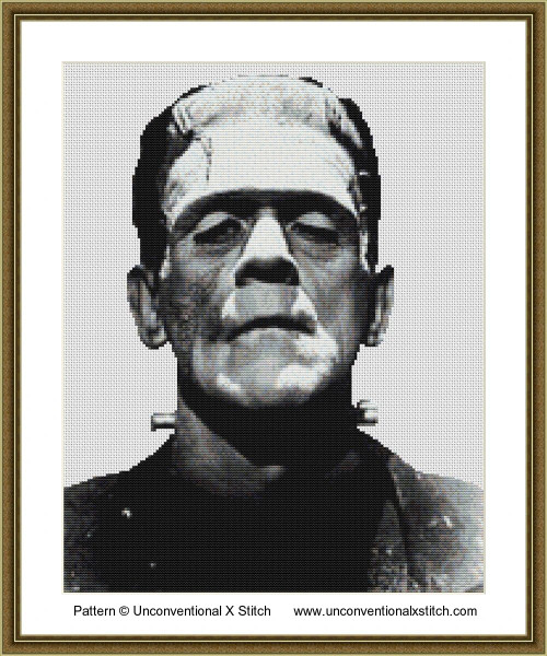 Frankenstein cross stitch pattern