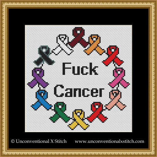 Fuck Cancer cross stitch pattern